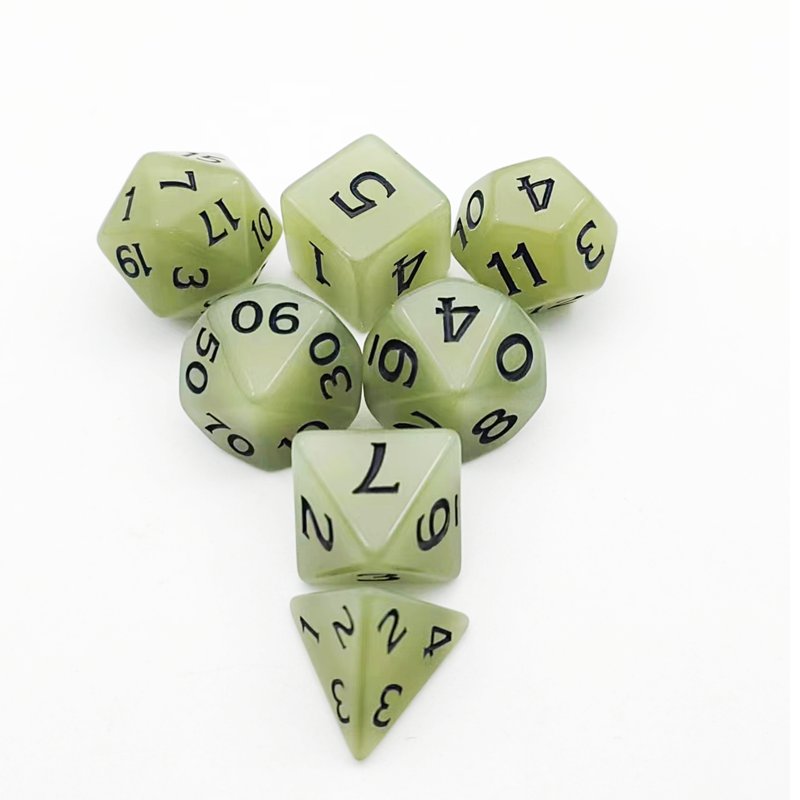 Handmade Custom Gemstone Polyhedral Game Stone Dice Dice 7 Piece Prg Gemstone Acrylic Casino Dice Set