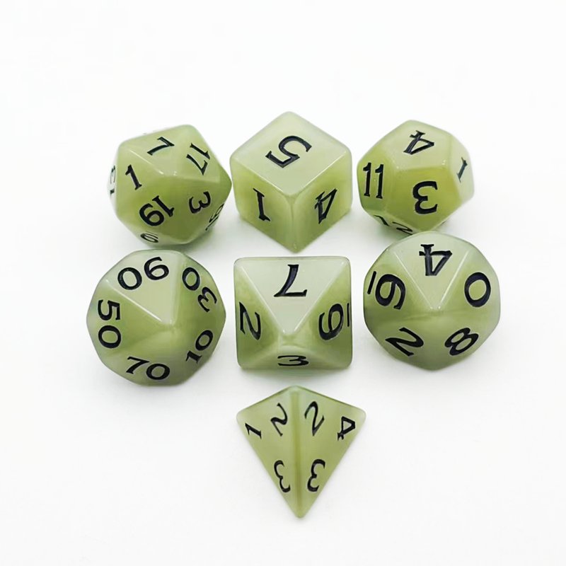 Handmade Custom Gemstone Polyhedral Game Stone Dice Dice 7 Piece Prg Gemstone Acrylic Casino Dice Set