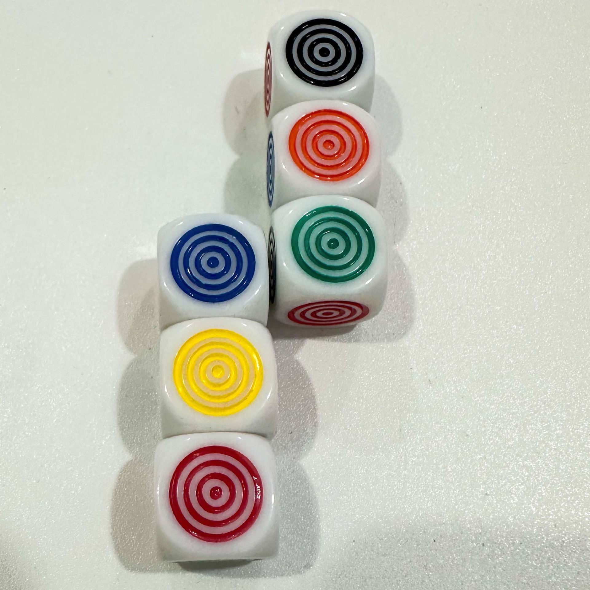 16mm Acrylic Dice Coil Engraved Color Dice Children's Color Education Teaching Accessories D6 Six-Sided Dice