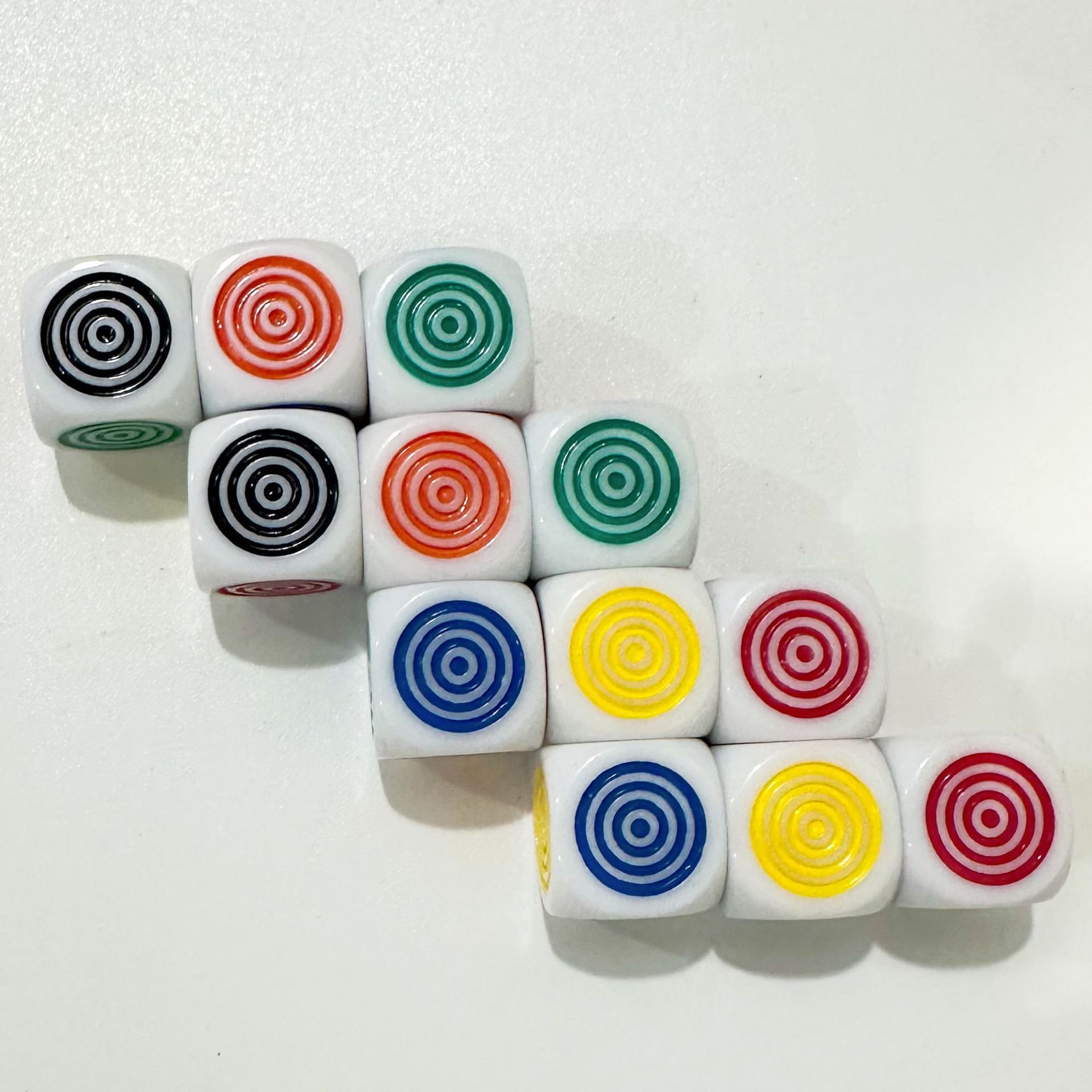 16mm Acrylic Dice Coil Engraved Color Dice Children's Color Education Teaching Accessories D6 Six-Sided Dice