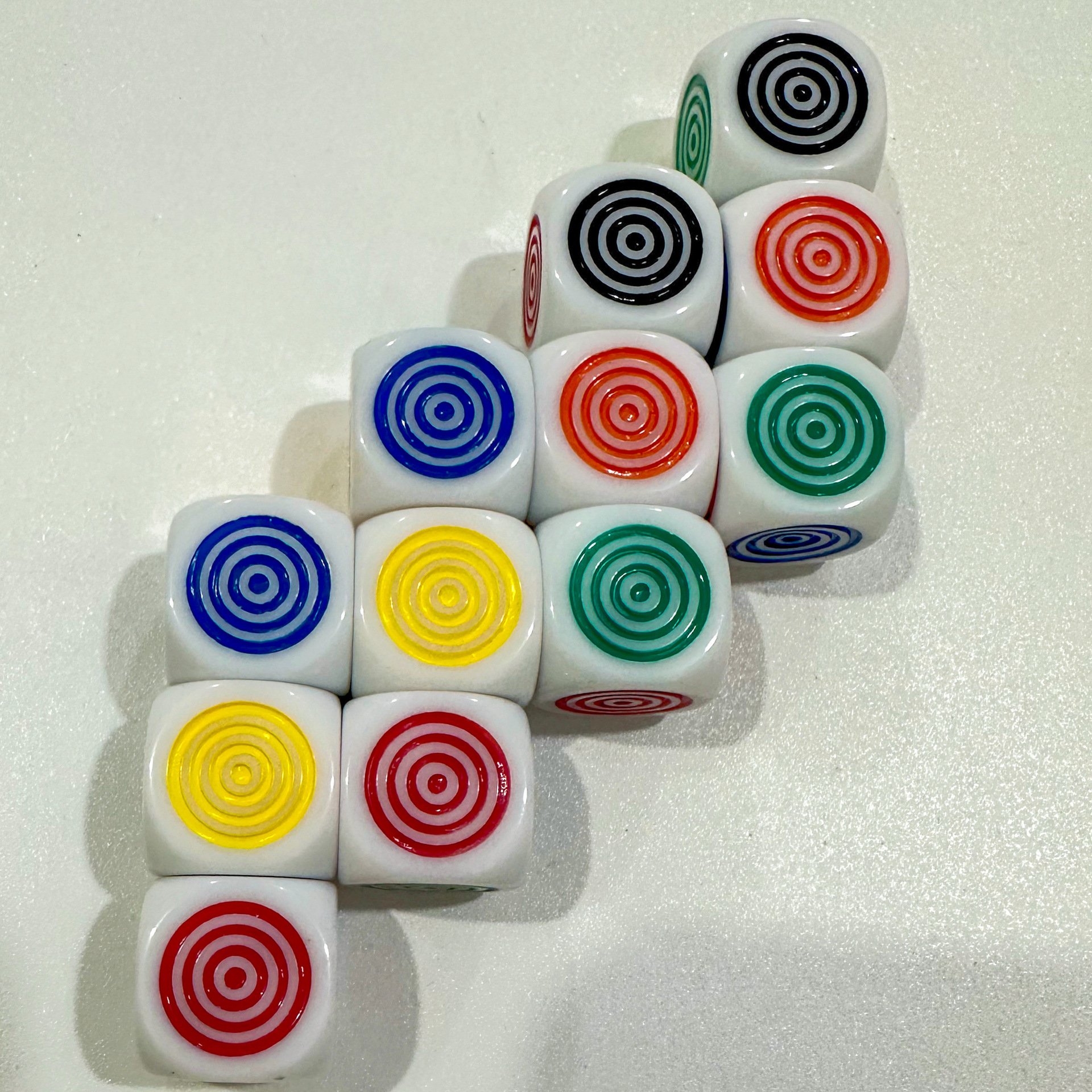 16mm Acrylic Dice Coil Engraved Color Dice Children's Color Education Teaching Accessories D6 Six-Sided Dice