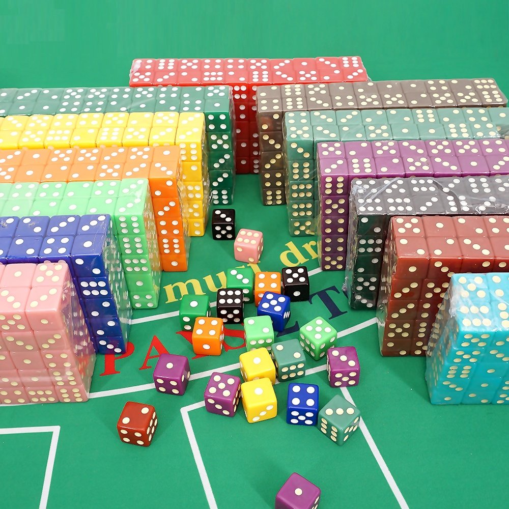 Professional custom 16mm d 6 sided colorful dice straight corner white dot for other entertainment products