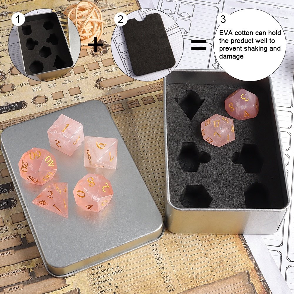 Customized Polyhedral Pattern Stone DND RPG Dice For Dicedragons And Dungeons Dice Board Games Table Game Role Playing Games