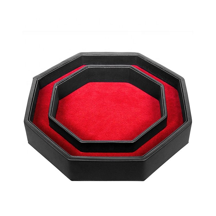 8inch Dice Staging Tray Octagonal Leather Dice Tray With Lid For Board Games And All Tabletop RPGS