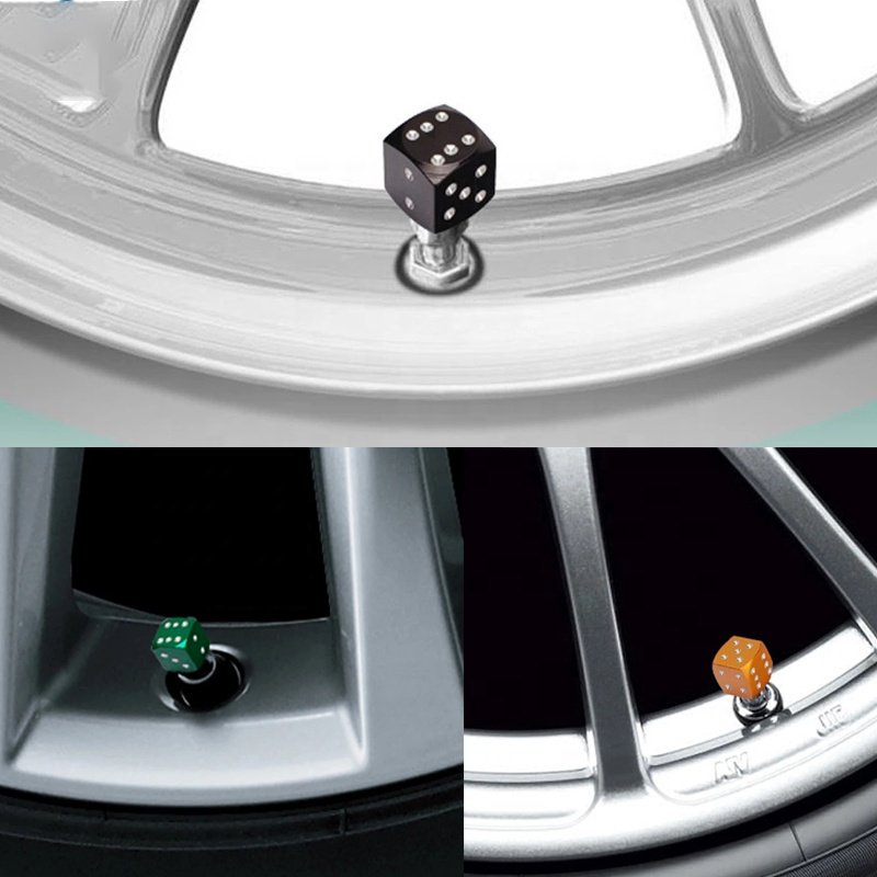 Aluminum Alloy Dice Dust Valve Caps Car Motorcycles bicycle Tire Valve Dust Cap
