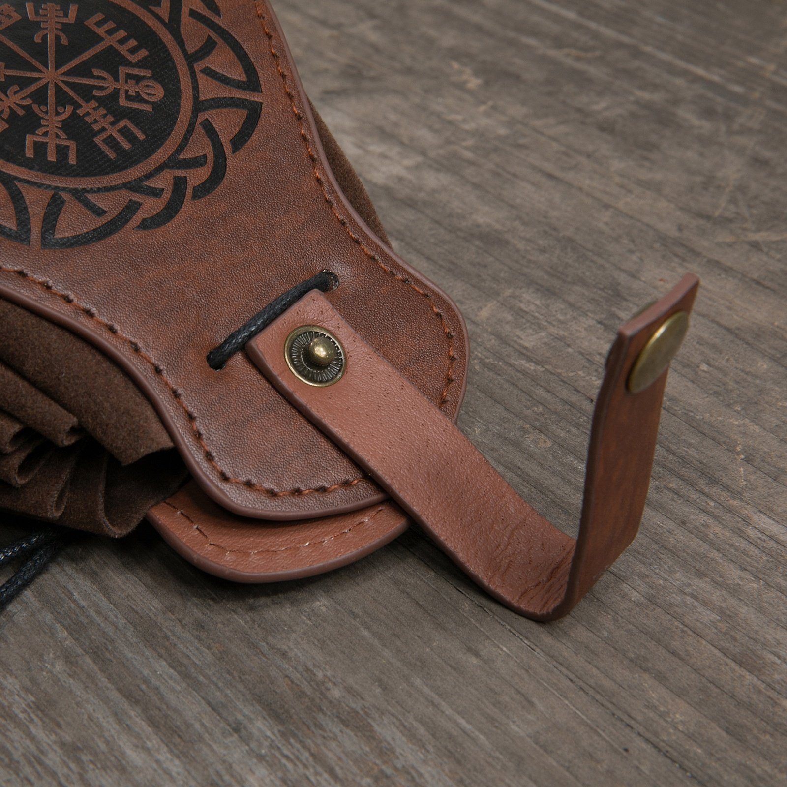 Medieval Vintage Leather Drawstring Bag Coin Purse Waist Ring Belt Costume Accessory DND Dice Storage Bag