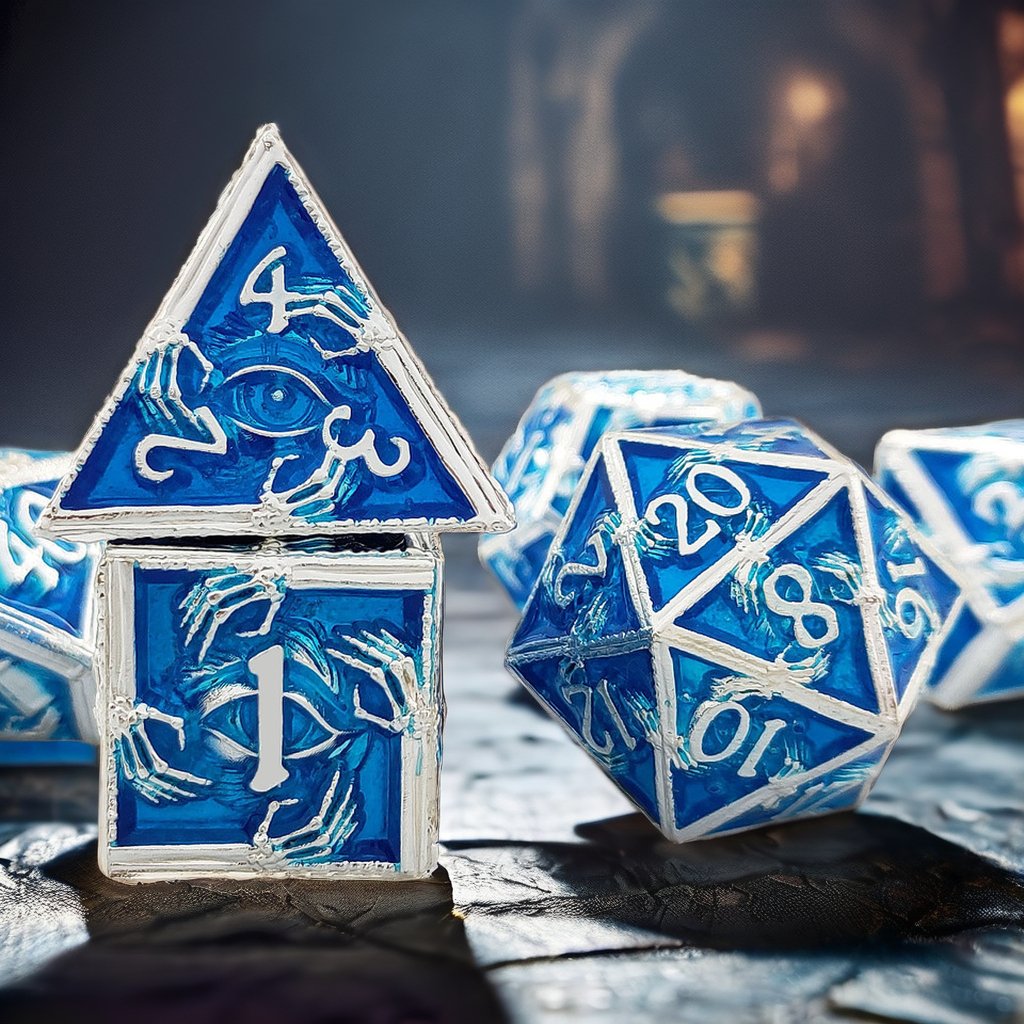 Mini Planet Wholesale RPG Board Games Handmade polyhedral Copper Metal dice set 7pcs Dice Set Custom Logo for DND MTG Players