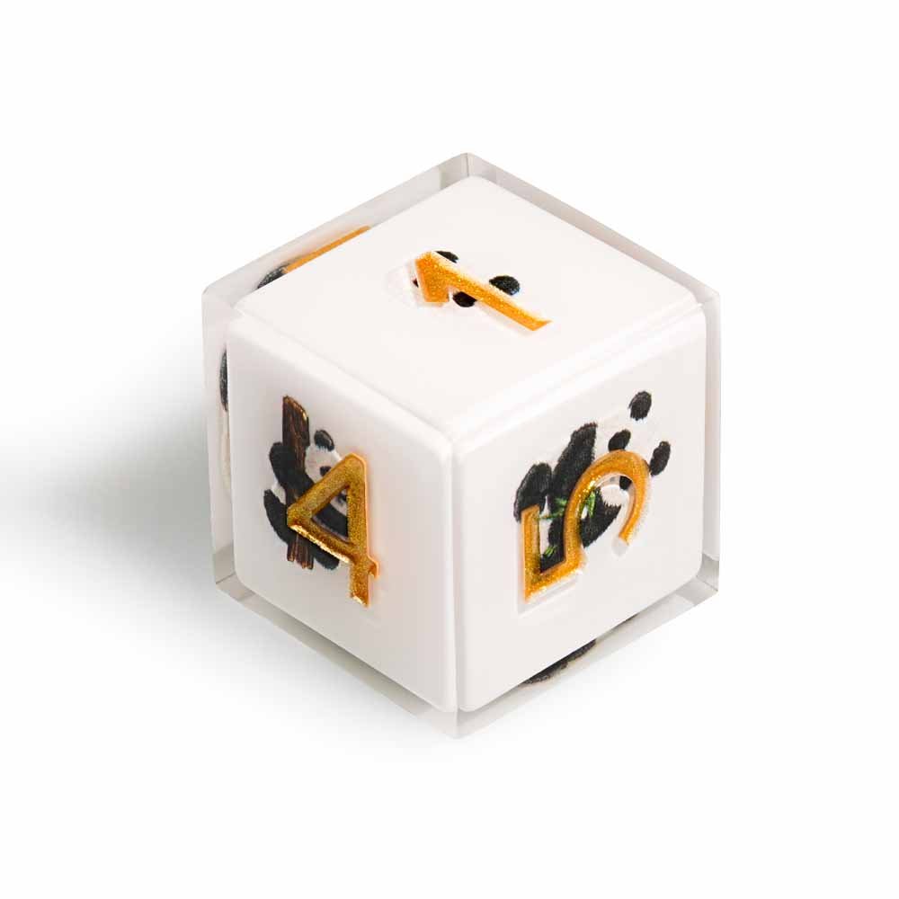 7Pcs Cow Panda Dice Resin Polyhedral Dice For DND Role Games Playing Collection Set
