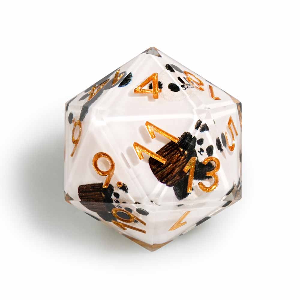 7Pcs Cow Panda Dice Resin Polyhedral Dice For DND Role Games Playing Collection Set