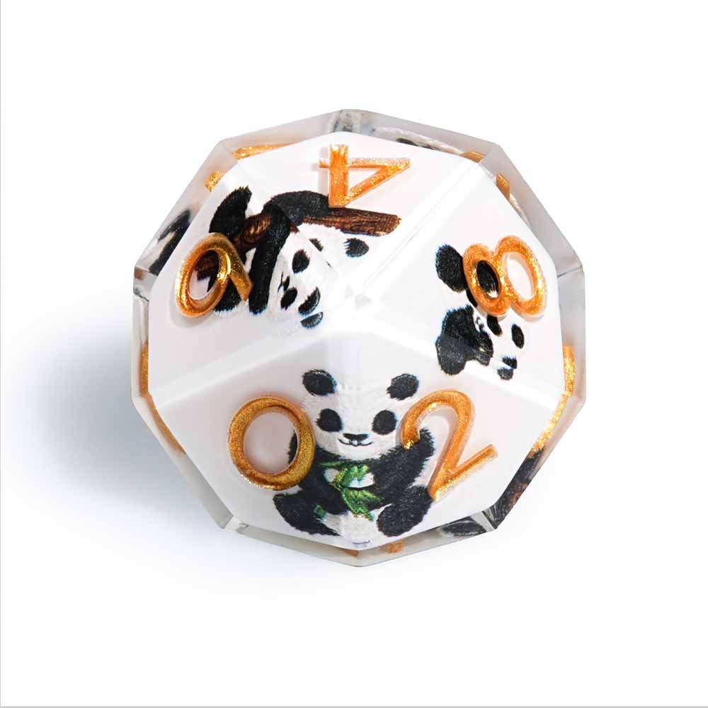 7Pcs Cow Panda Dice Resin Polyhedral Dice For DND Role Games Playing Collection Set