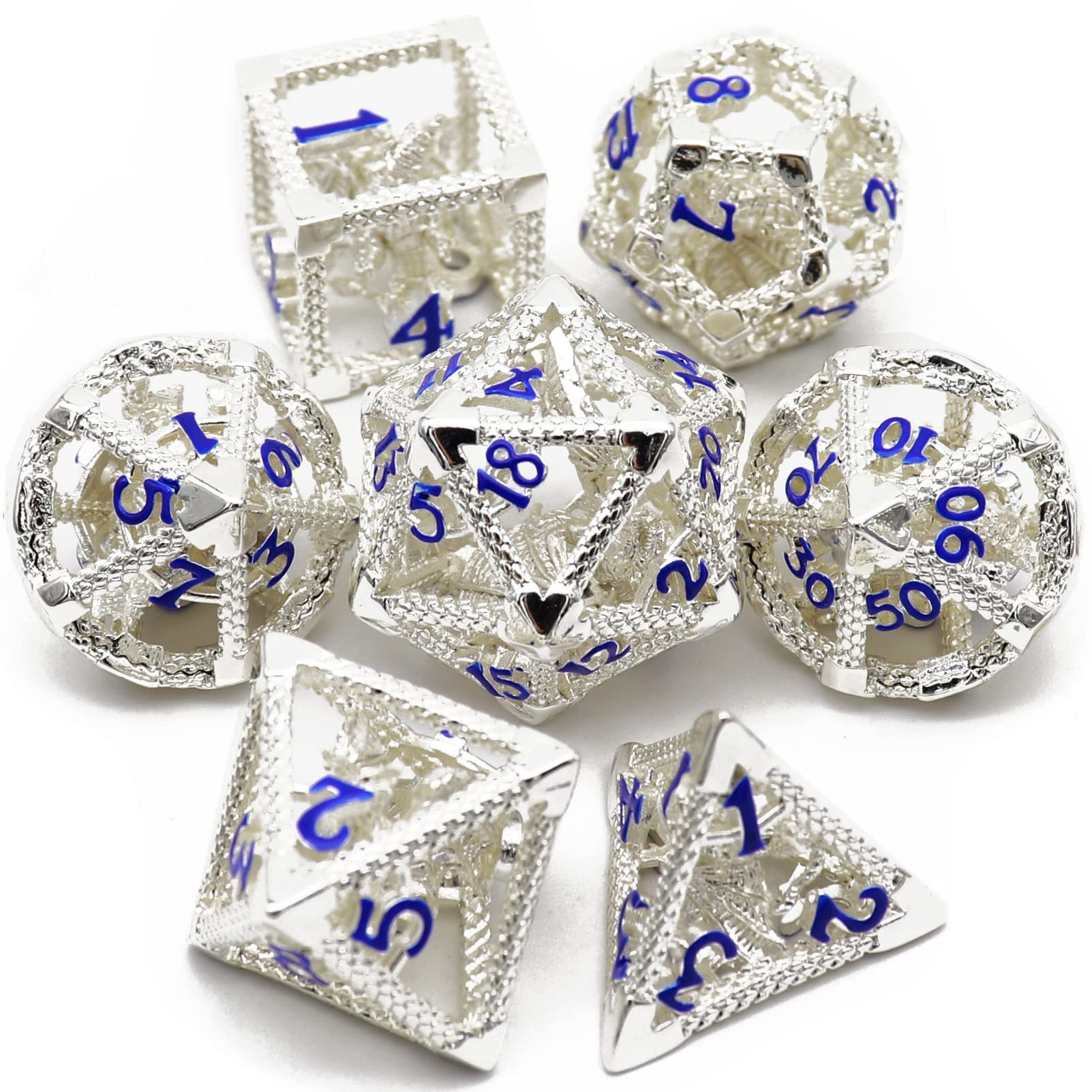 New 3D flying dragon series hollow dice set dragon and dungeon DND metal dice exquisite cheap popular style dice