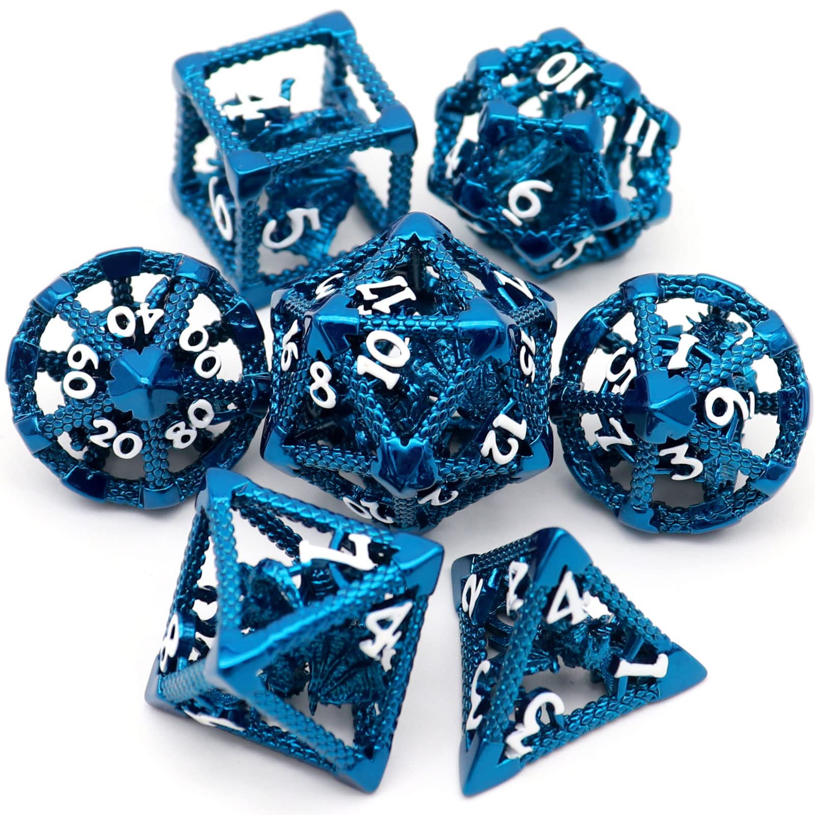New 3D flying dragon series hollow dice set dragon and dungeon DND metal dice exquisite cheap popular style dice