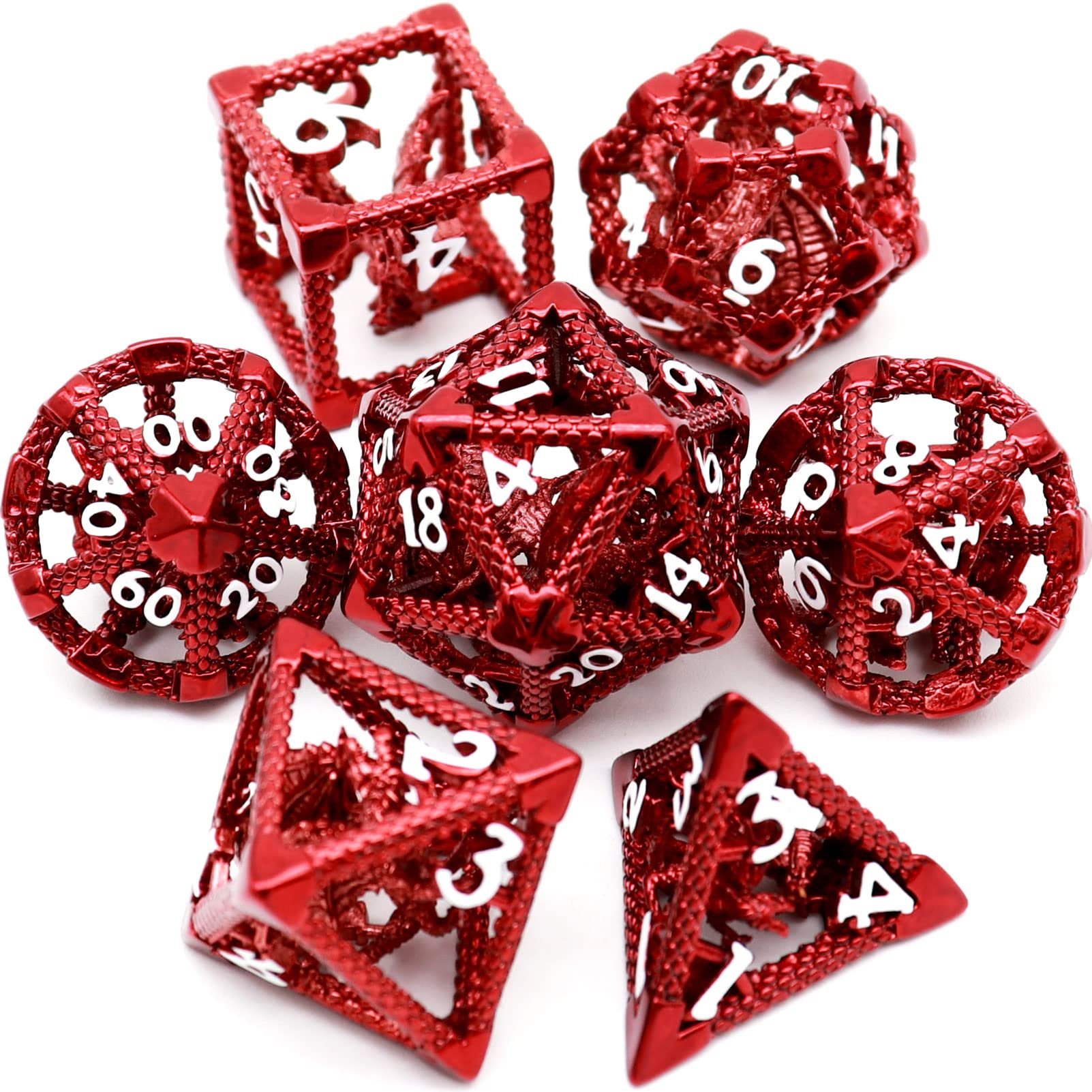 New 3D flying dragon series hollow dice set dragon and dungeon DND metal dice exquisite cheap popular style dice