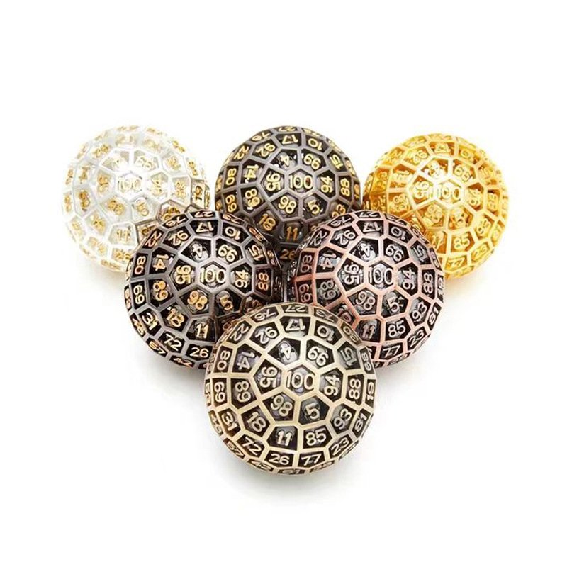 Wholesale Cthulhu Board Game D20 Dice Set Metal Hollowed Big Mouth Tooth Multi-faceted Digital Color Resin Running Group