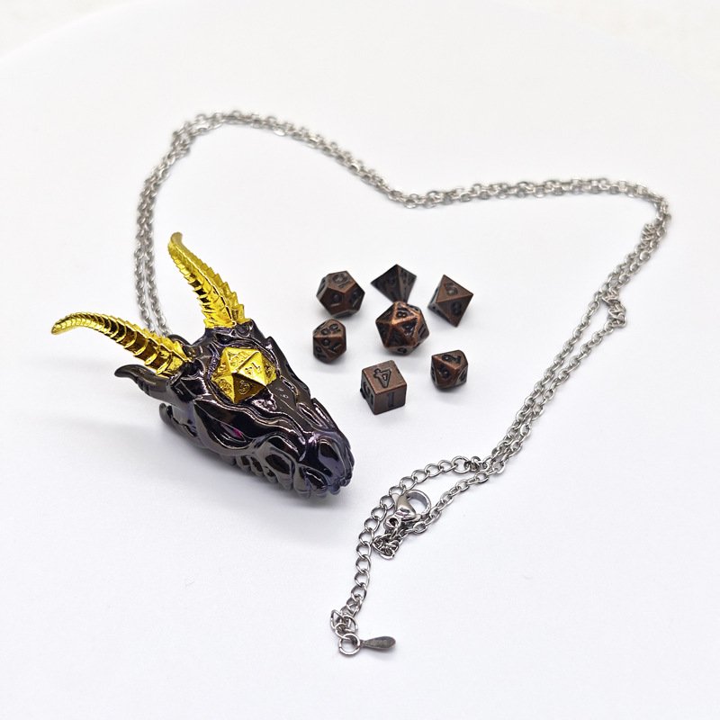 Wholesale Cthulhu Board Game D20 Dice Set Metal Hollowed Big Mouth Tooth Multi-faceted Digital Color Resin Running Group