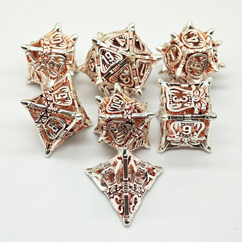 Wholesale Cthulhu Board Game D20 Dice Set Metal Hollowed Big Mouth Tooth Multi-faceted Digital Color Resin Running Group