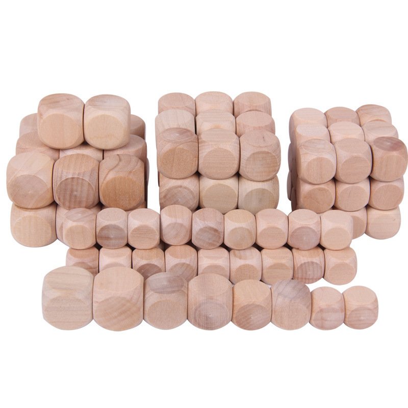 Factory Price Custom Logo Cube Cheap Price Wholesale Unfinished Wood Blocks Round Corner 3.5-8cm Wooden Dice