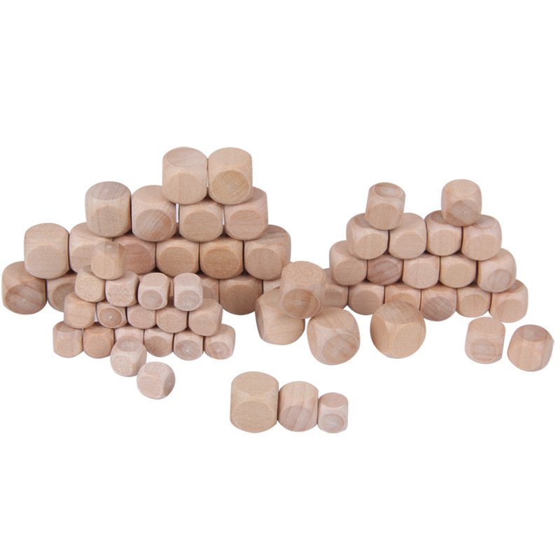 Factory Price Custom Logo Cube Cheap Price Wholesale Unfinished Wood Blocks Round Corner 3.5-8cm Wooden Dice