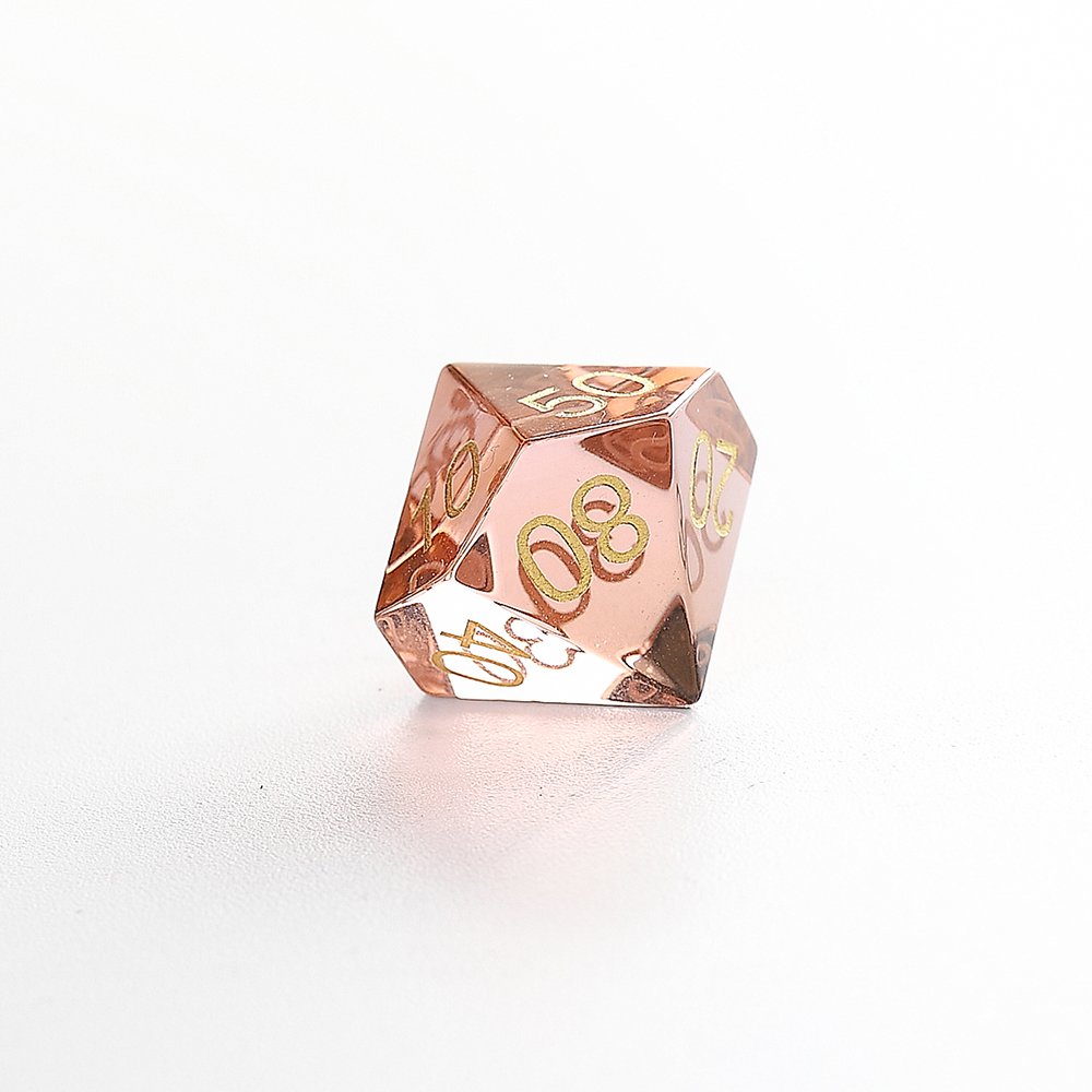 customized wholesale high quality Champagne zircon DND game dice gemstone dice
