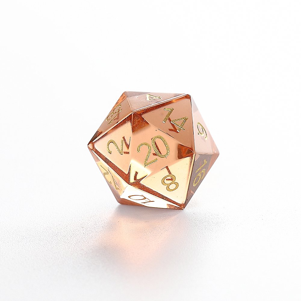 customized wholesale high quality Champagne zircon DND game dice gemstone dice