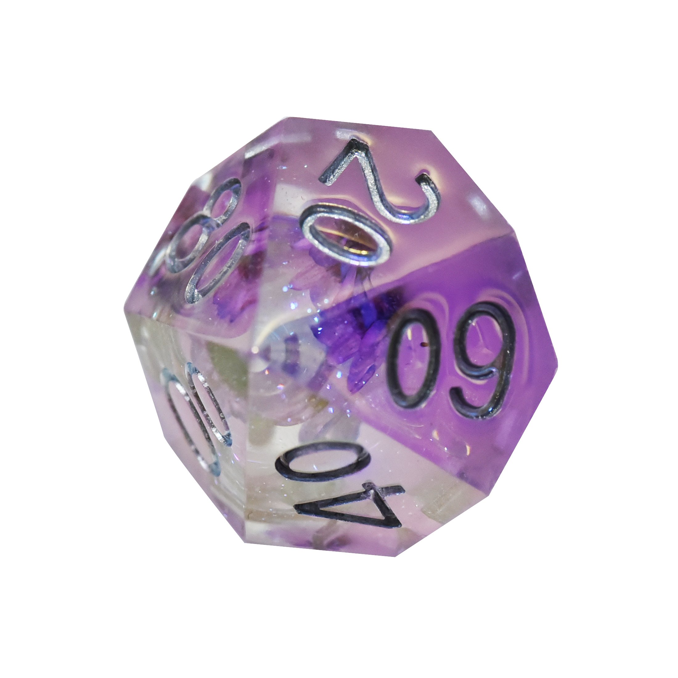7 Piece Bulk Polyhedral Transparent Resin D20 Dice Custom Logo RPG Role Playing Set for Dungeons and Dragons
