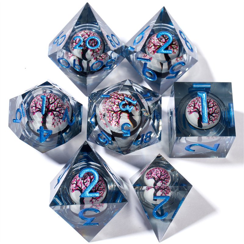 Customized Dnd Dice Handmade Sharp edged Resin Dice D&D D4 D6 D8 D100 D12 D20 Suitable for Dungeons&Dragons