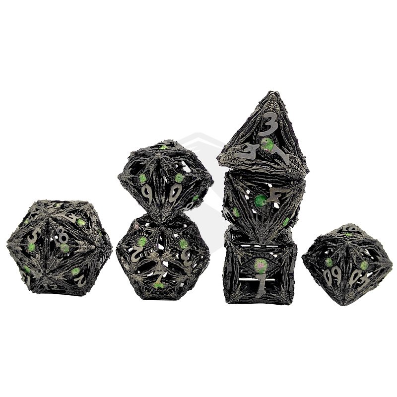 New Custom Antique style Cthulhu Metal Dragon eye Dice Set RPG dice sets for board game Dragon and Dungeon D&D Metal Dice