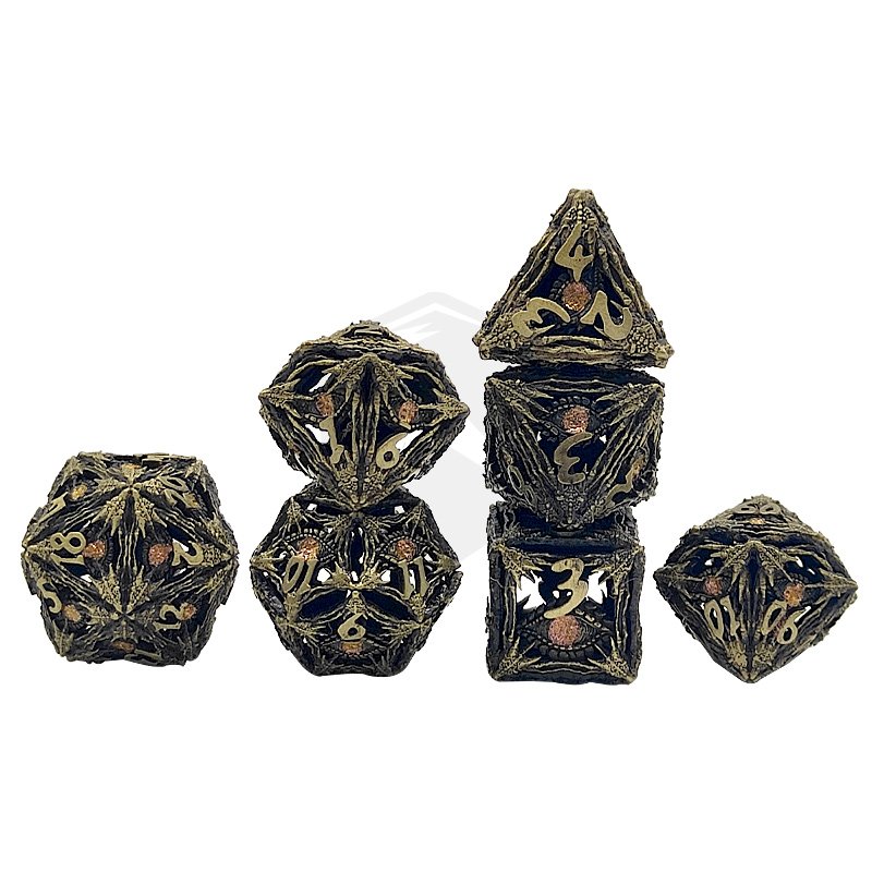 New Custom Antique style Cthulhu Metal Dragon eye Dice Set RPG dice sets for board game Dragon and Dungeon D&D Metal Dice