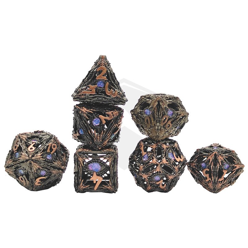 New Custom Antique style Cthulhu Metal Dragon eye Dice Set RPG dice sets for board game Dragon and Dungeon D&D Metal Dice