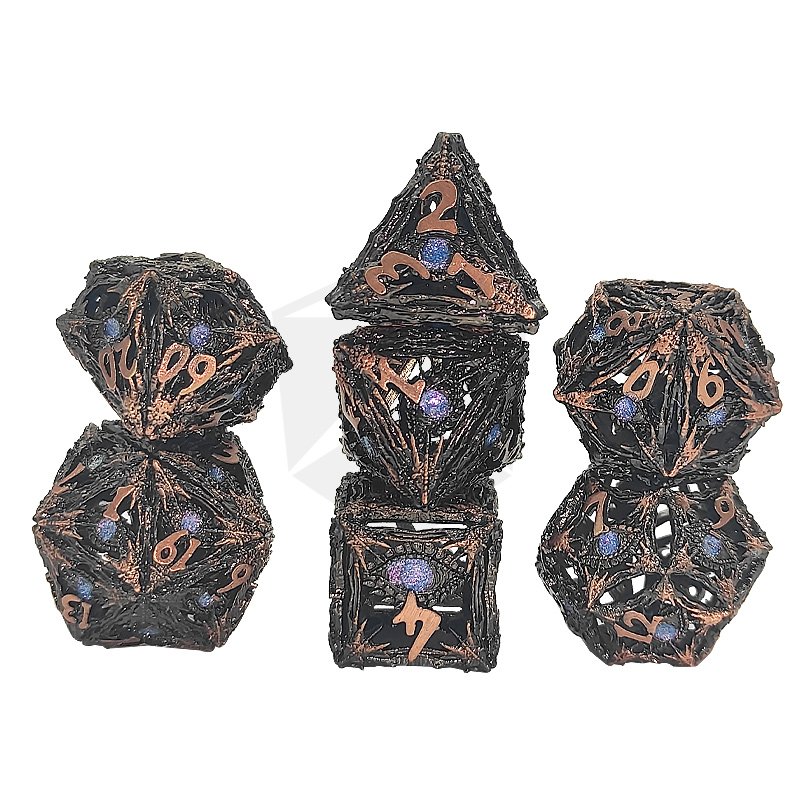 New Custom Antique style Cthulhu Metal Dragon eye Dice Set RPG dice sets for board game Dragon and Dungeon D&D Metal Dice