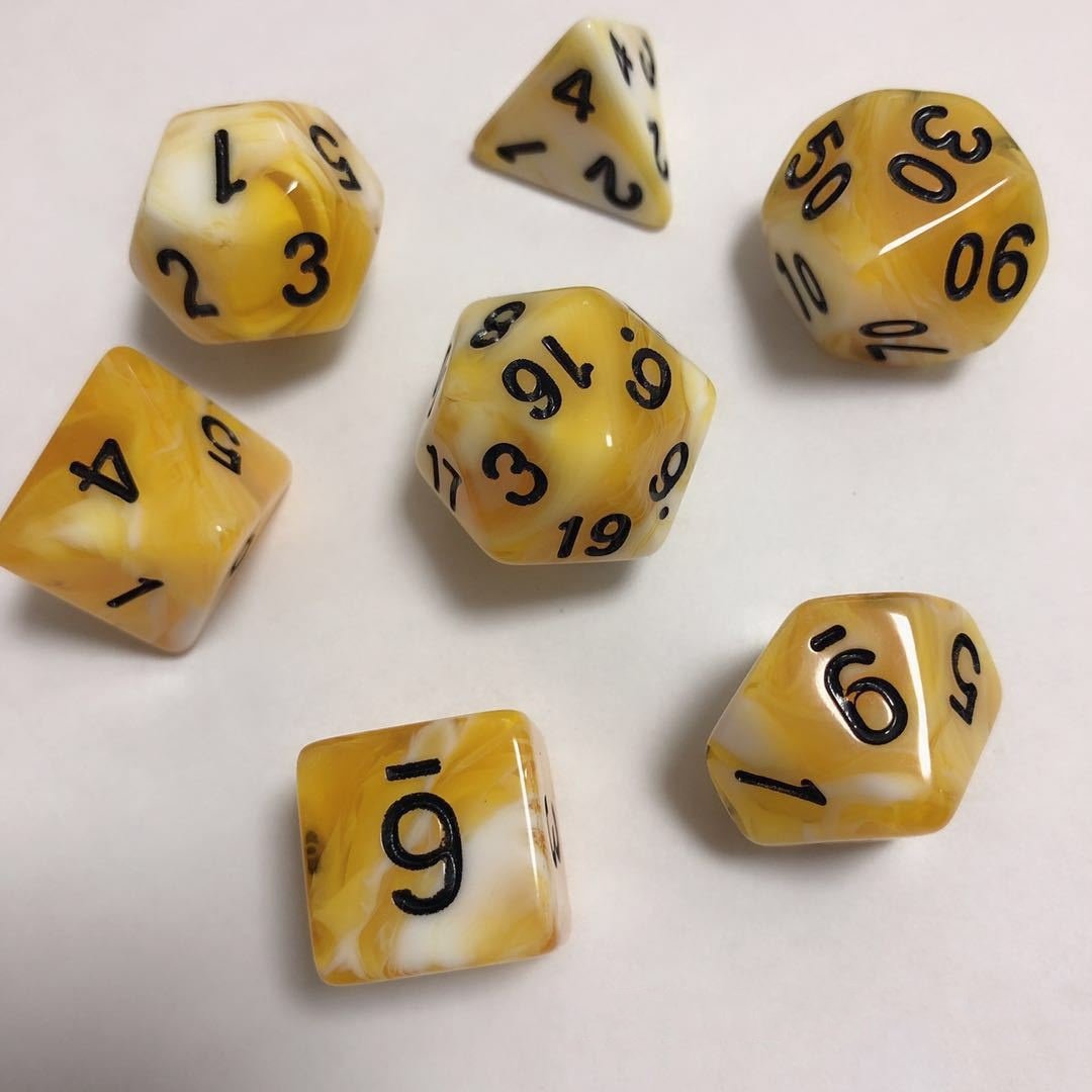 2 Color Mix Acrylic DND Number Dice Game Supplies for Dice Players