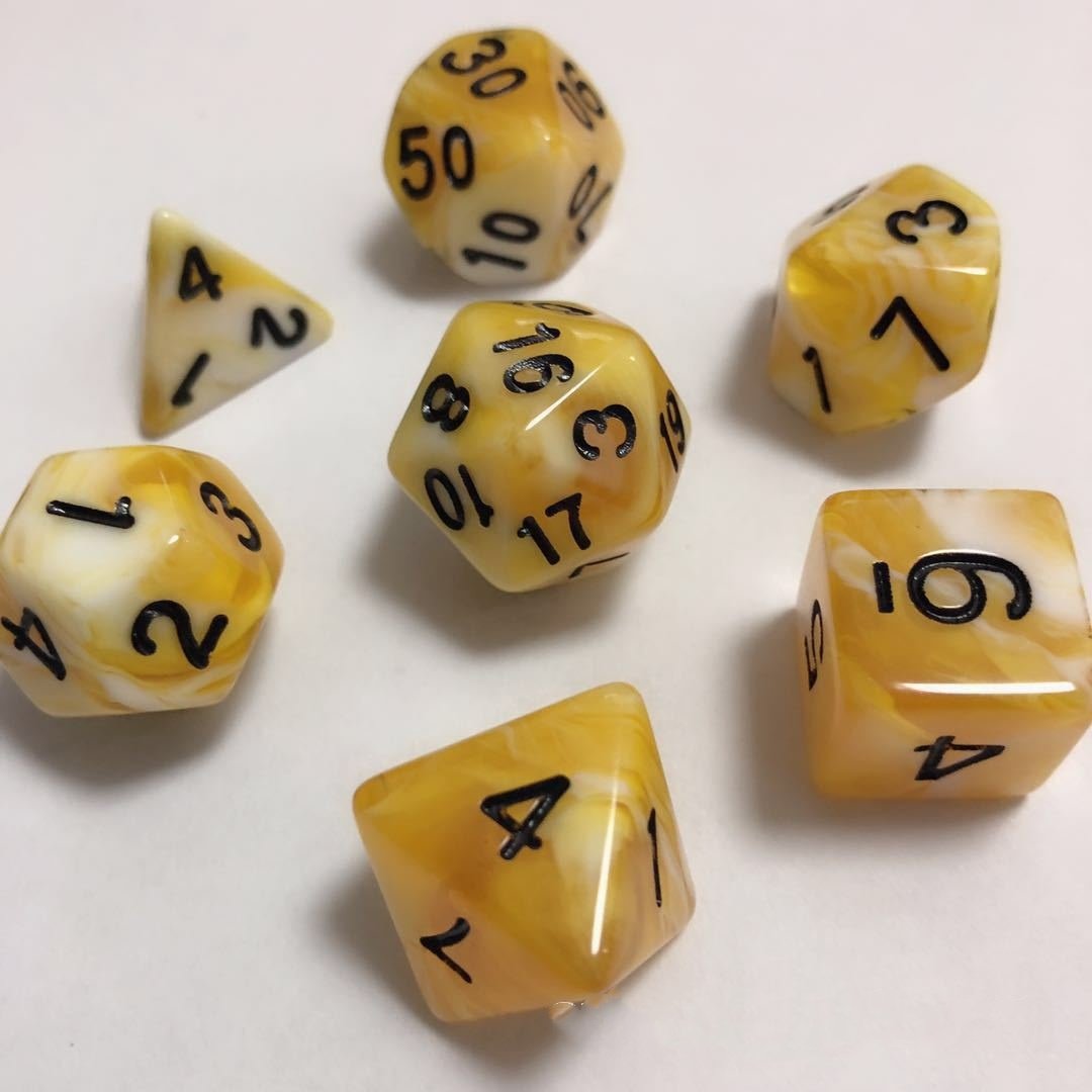 2 Color Mix Acrylic DND Number Dice Game Supplies for Dice Players