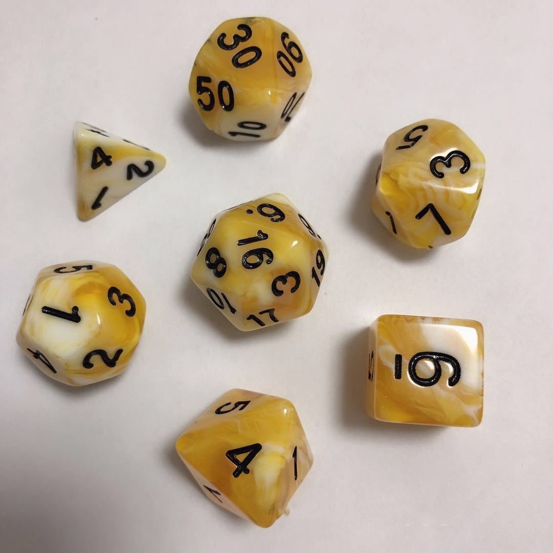 2 Color Mix Acrylic DND Number Dice Game Supplies for Dice Players