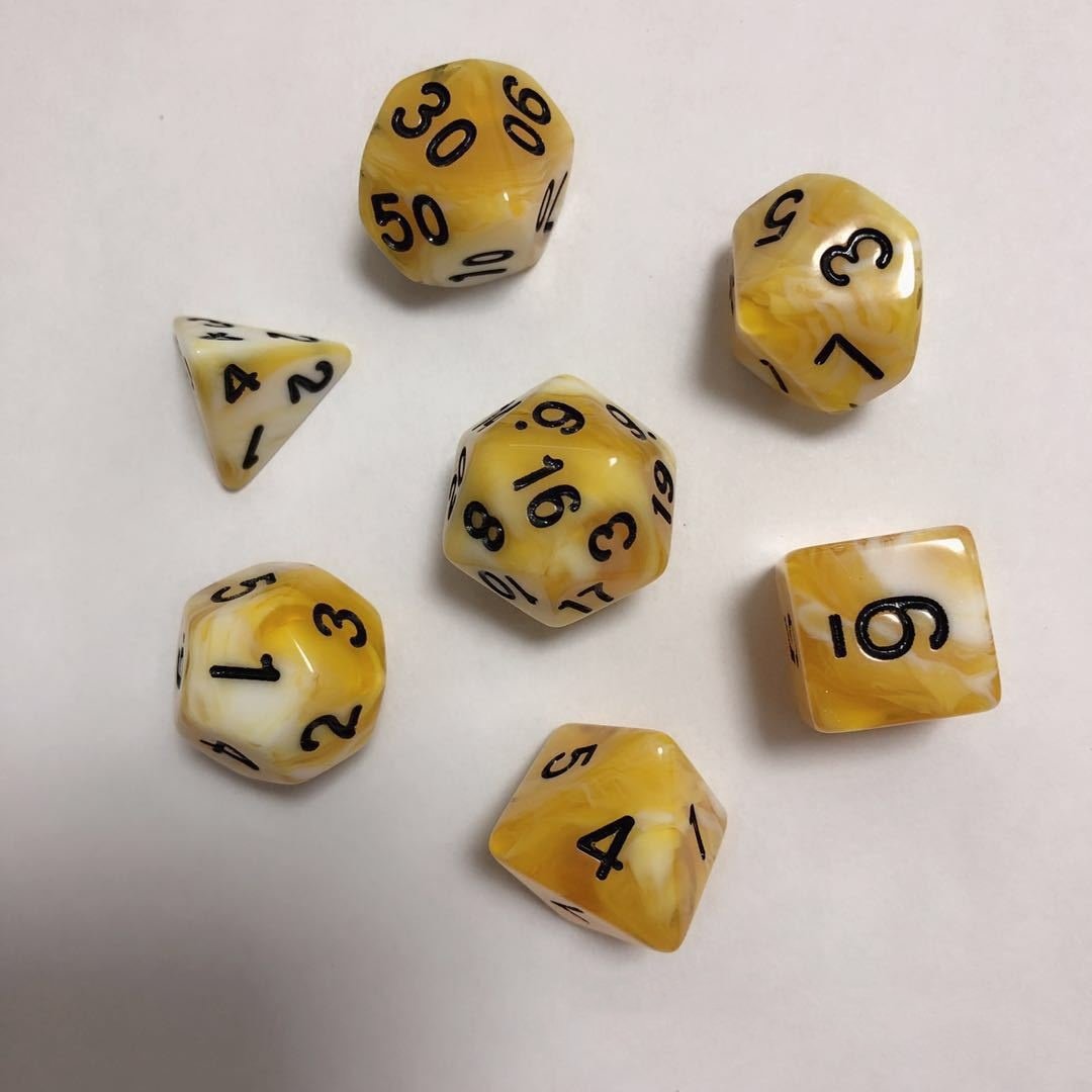 2 Color Mix Acrylic DND Number Dice Game Supplies for Dice Players