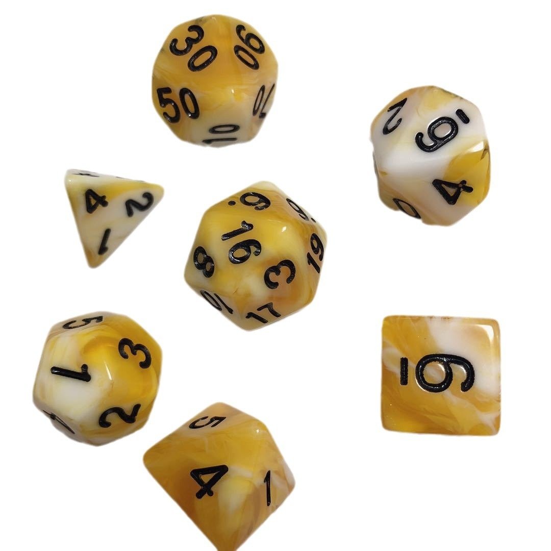 2 Color Mix Acrylic DND Number Dice Game Supplies for Dice Players