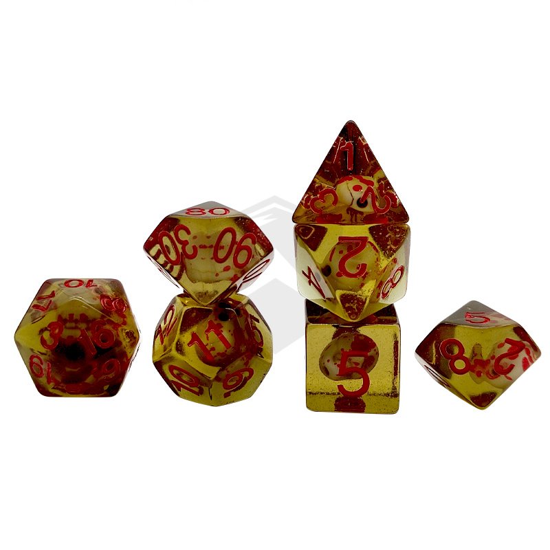 Sharpen Edges DND Dice Resin Liquid Core skull Dice Customized rpg dnd resin sharp edge moving dragon eye dice
