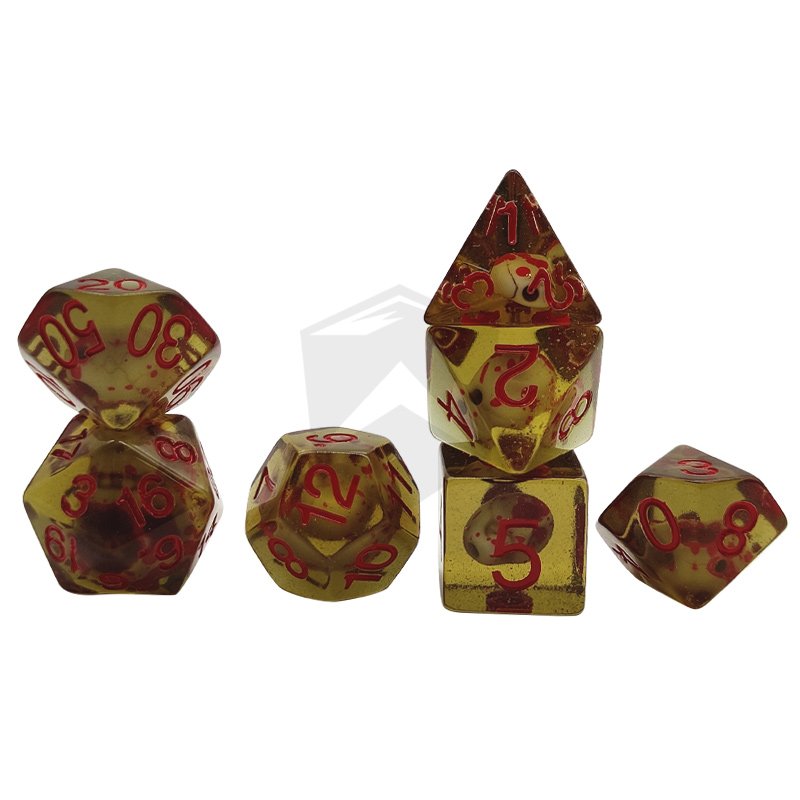 Sharpen Edges DND Dice Resin Liquid Core skull Dice Customized rpg dnd resin sharp edge moving dragon eye dice