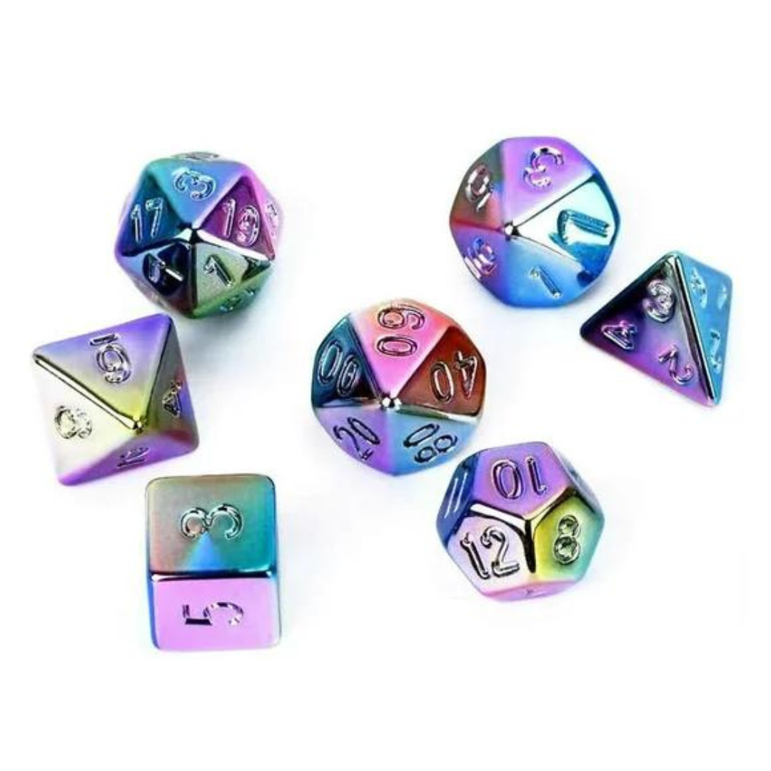 Wholesale Polyheral DND Dice Set 7Pcs For RPG DND Gemstone Dice Custom Metal DND Dice