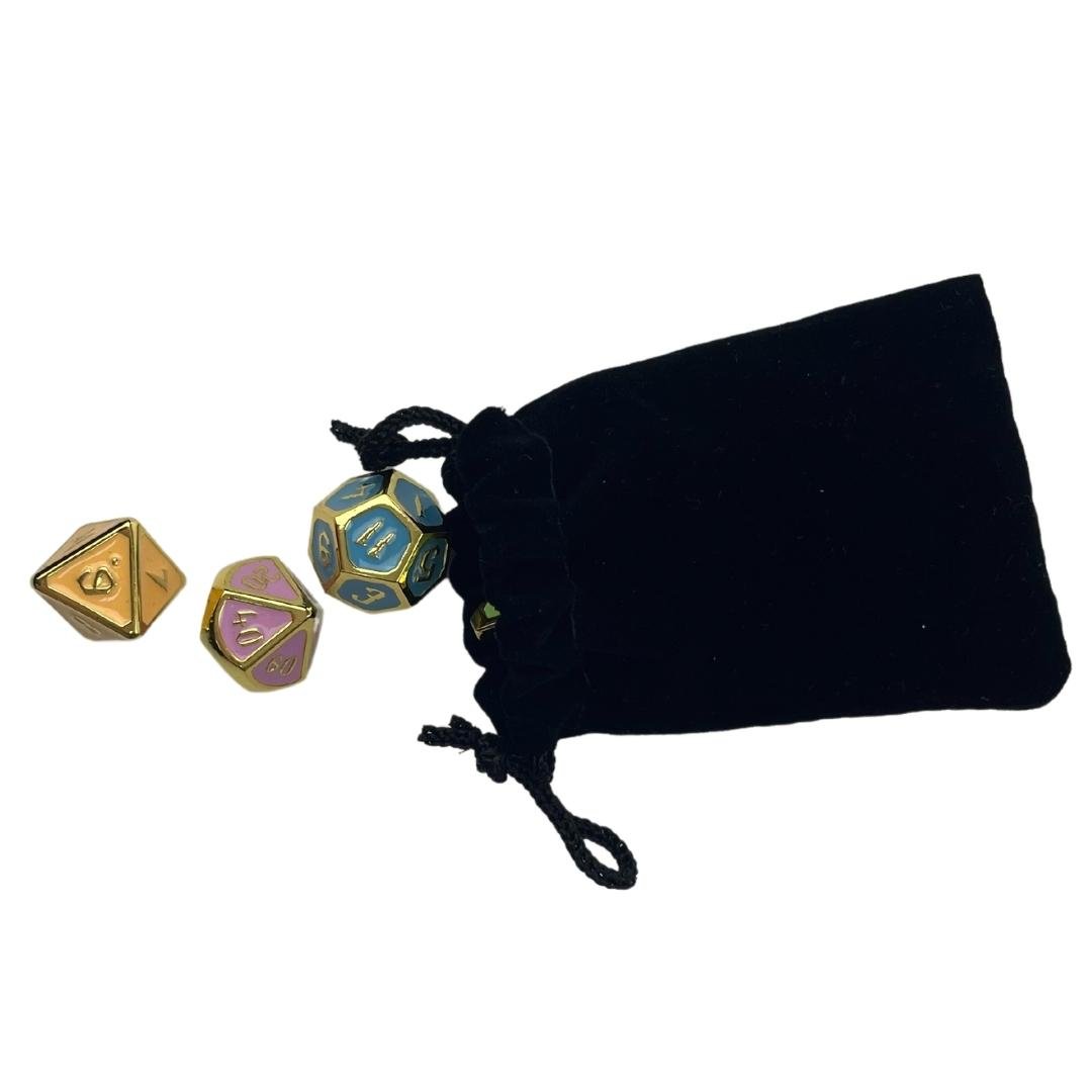 Wholesale Polyheral DND Dice Set 7Pcs For RPG DND Gemstone Dice Custom Metal DND Dice