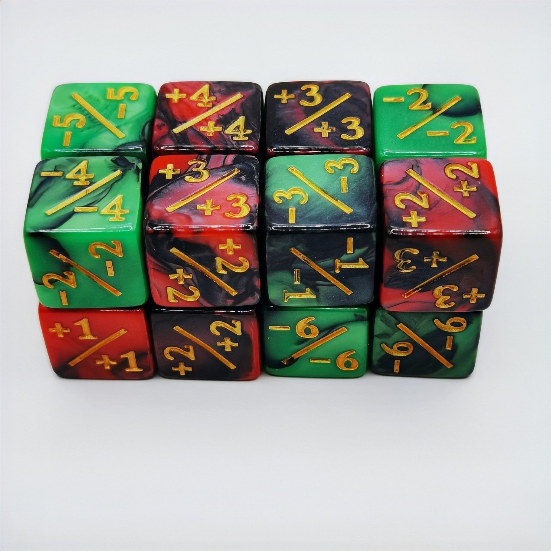 Baby Teaching Toys Double Color D6 Square Corner Plus And Minus 16mm Acrylic Dice