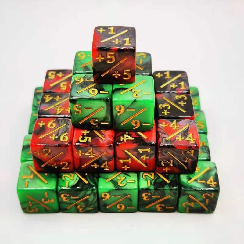 Baby Teaching Toys Double Color D6 Square Corner Plus And Minus 16mm Acrylic Dice