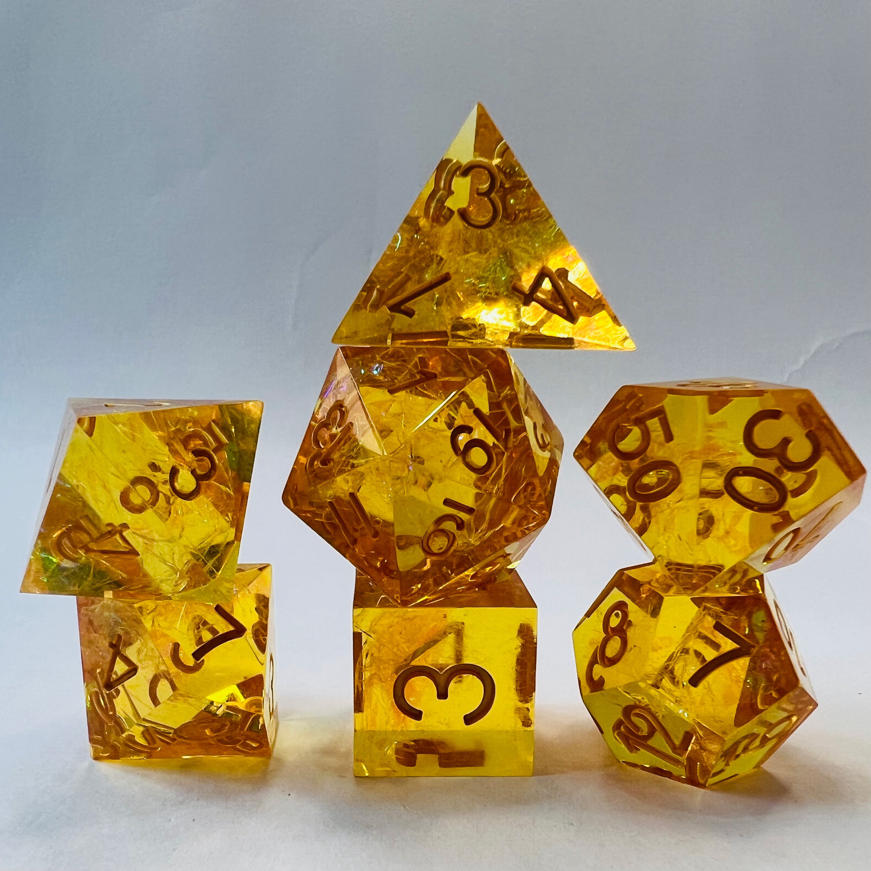 Custom Colorful Transparent Resin Dice Polyhedral Plastic Dnd Dice For Dungeons And Dragons
