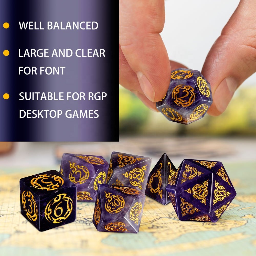 Dice Manufacturers RPG DND Dice Set D4 D6 D8 D10 D% D12 D20 Dungeons And Dragons Accessories Amethyst Dice For Games