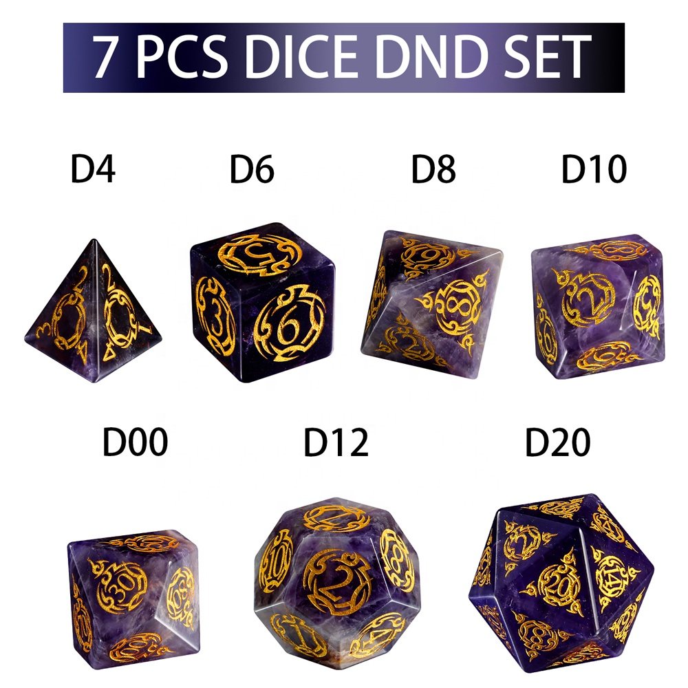 Dice Manufacturers RPG DND Dice Set D4 D6 D8 D10 D% D12 D20 Dungeons And Dragons Accessories Amethyst Dice For Games