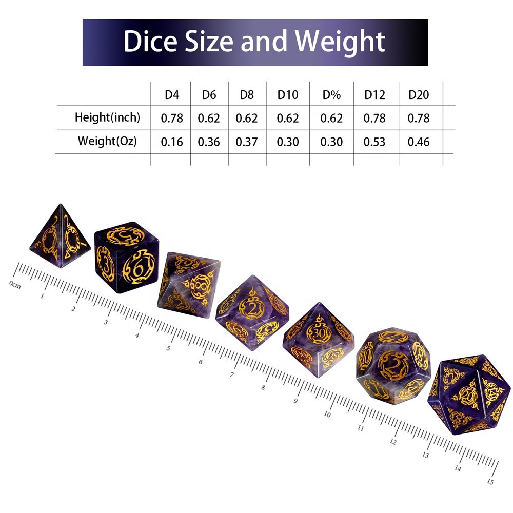 Dice Manufacturers RPG DND Dice Set D4 D6 D8 D10 D% D12 D20 Dungeons And Dragons Accessories Amethyst Dice For Games