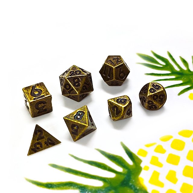 Factory 7 Piece Polyhedral Mini 6mm DND Metal Dice Set for RPG Game