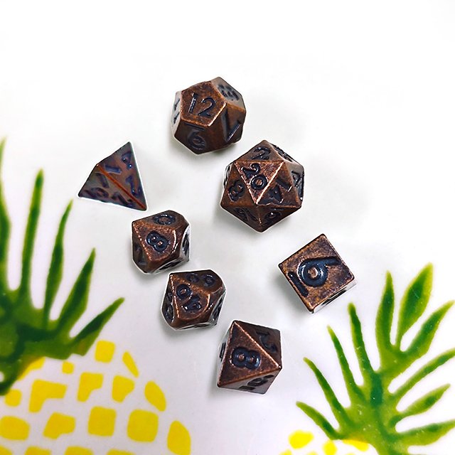 Factory 7 Piece Polyhedral Mini 6mm DND Metal Dice Set for RPG Game