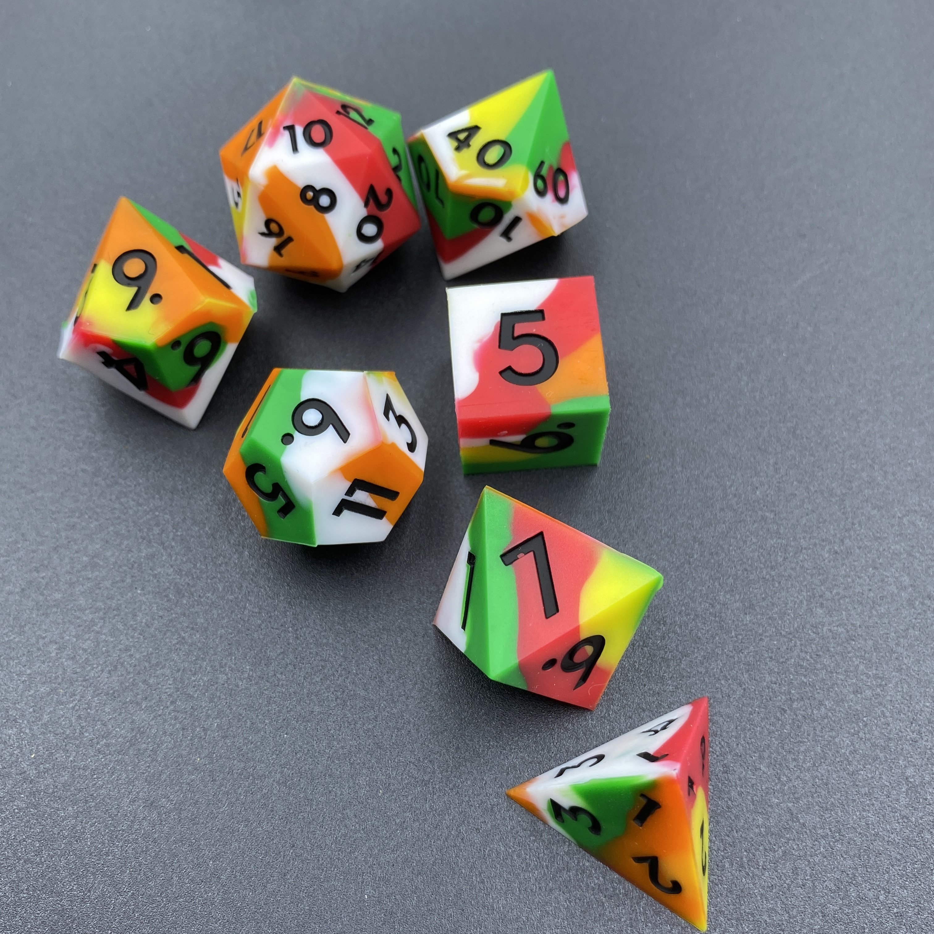Solid Color Soft Silicone D20 Stress Ball - Handmade Resin Dice D&D and Tabletop Games Silicone Dice