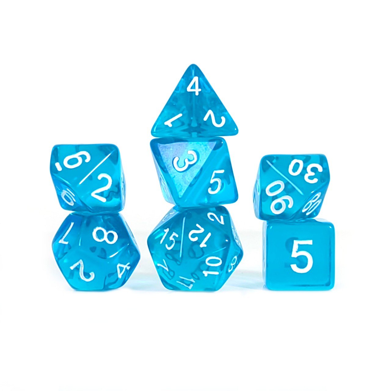 Dungeons and Dragons Plastic Transparent dice Polyhedral dice Acrylic blue dnd dice set for PRTG Game