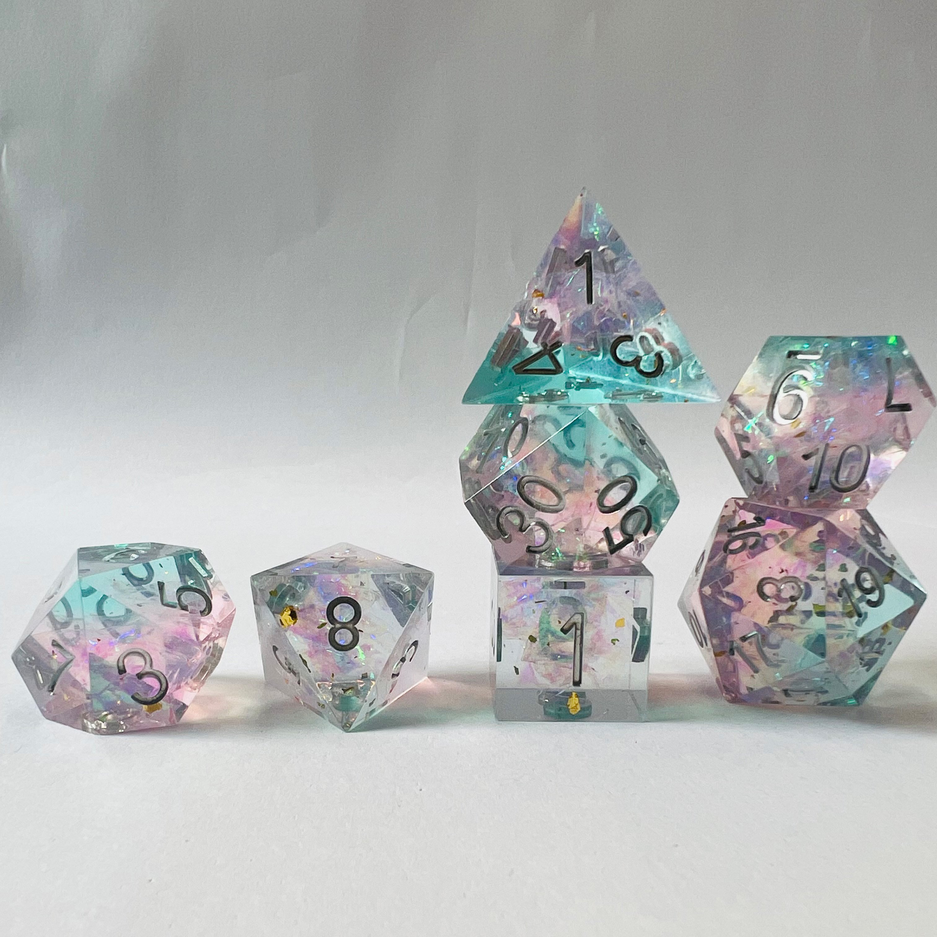 Polyhedral Polyhedron Board Or Card Games Role Playing Dungeons And Dragons Trpg Dnd Resin Cube Dice Set